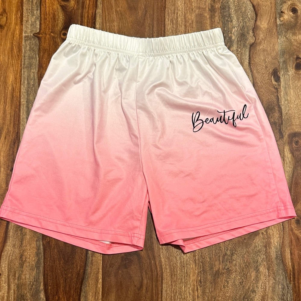 Pink and White Ombre Shorts for Kids